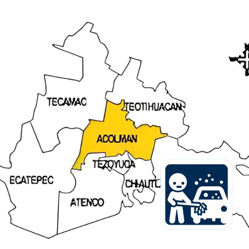 mapa de cobertura lavado de vestiduras en Acolman