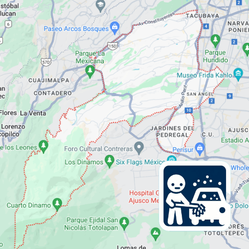 mapa de cobertura lavado de vestiduras en Álvaro Obregón