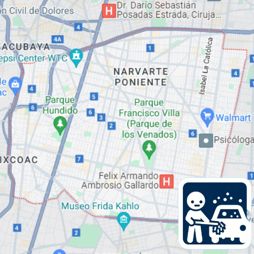 mapa de cobertura de lavado de vestiduras en Benito Juárez 