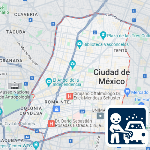 Mapa de cobertura de lavado de vestiduras en Cuauhtémoc