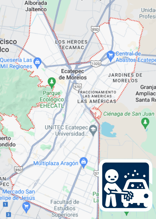 mapa de cobertura lavado de vestiduras en Ecatepec