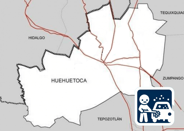 mapa de cobertura lavado de vestiduras en Huehuetoca