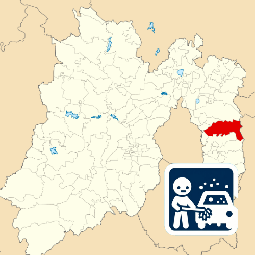 mapa de cobertura lavado de vestiduras en Ixtapaluca