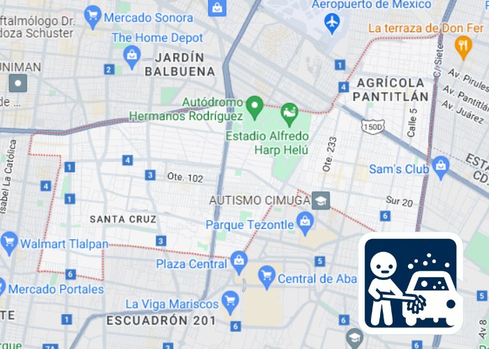 mapa de cobertura de lavado de vestiduras en Iztacalco