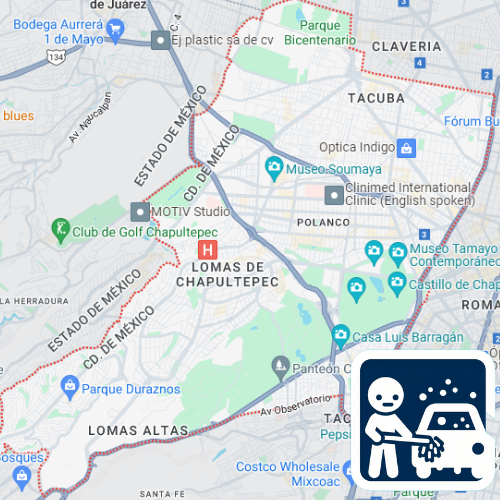 mapa de cobertura de lavado de vestiduras en Miguel Hidalgo