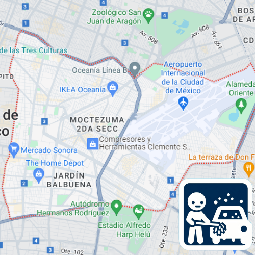 mapa de cobertura de lavado de vestiduras en Venustiano Carranza