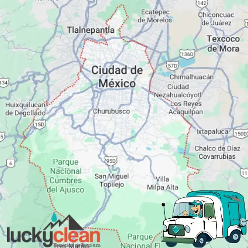 mapa de cobertura de lavado de vestiduras en Ciudad de México y Estado de México